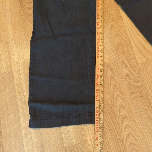 Eddie Bauer Pants Womens 12 Tall Black Linen Straight Pockets Casual - Picture 2 of 7